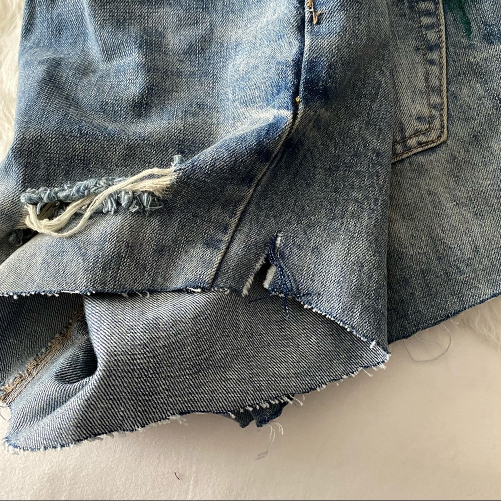 Painted Jean • Distressed High Rise Short - Picture 4 of 12